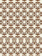 Rich Brown Abstract Geometric Swirl Pattern Rug