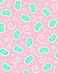 Playful Pink Teal Amoeba Swirls Rug