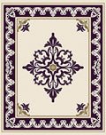 Elegant Floral Scrollwork Motif Rug