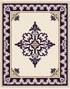 Elegant Floral Scrollwork Motif Rug