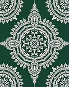 Intricate Floral Mandalas Emerald Rug