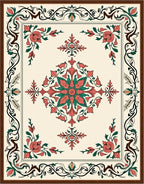 Floral Medallion With Decorative Border Rug