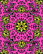 Pink Floral Mandala Pattern Design Rug