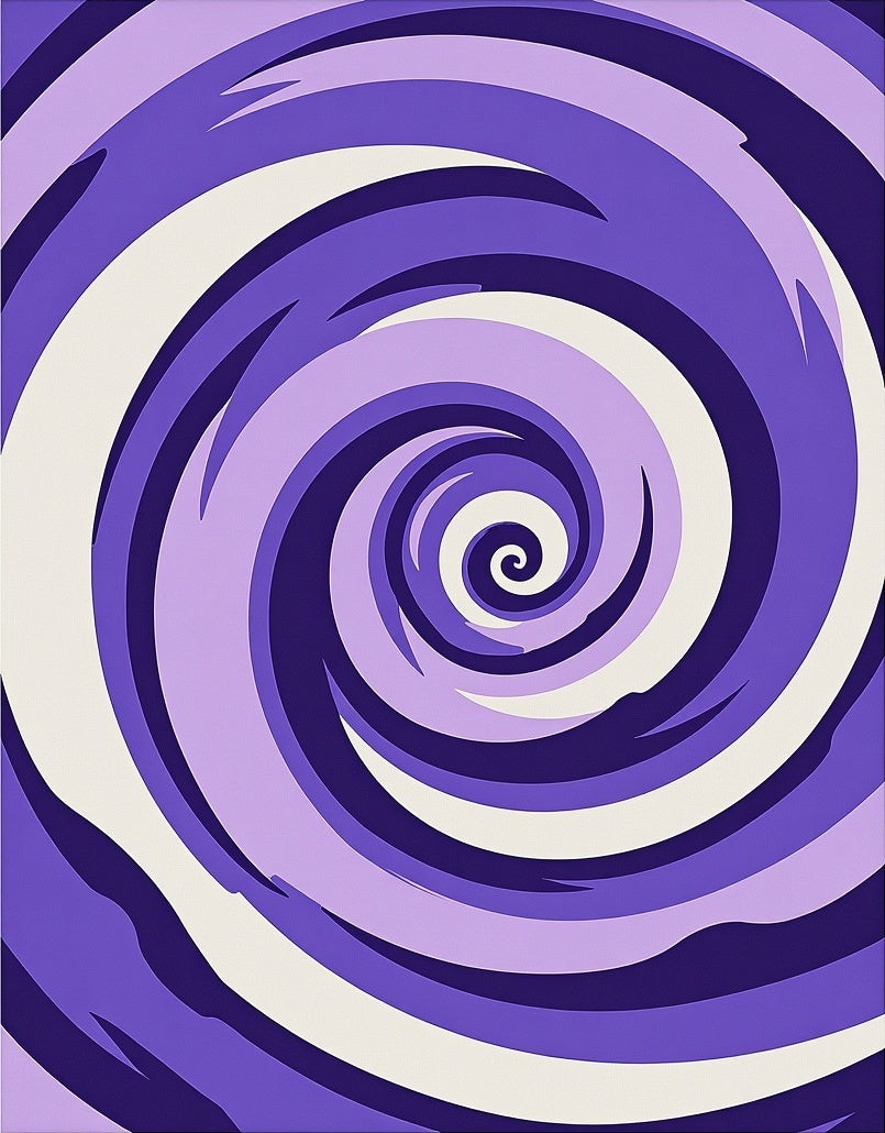 Purple Swirl Patterned Abstract Rug