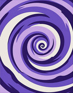 Purple Swirl Patterned Abstract Rug