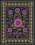 Vibrant Purple Daisy Floral Pattern Rug