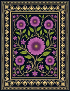 Vibrant Purple Daisy Floral Pattern Rug