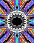 Radiant Psychedelic Sunburst Pattern Rug