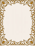 Ornate Gold Floral Scroll Border Rug