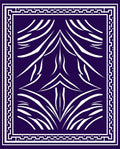Abstract White Swirls In Deep Blue Rug