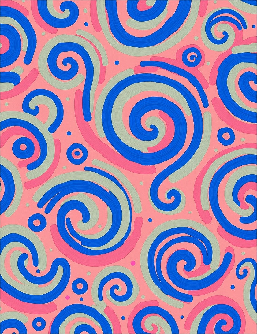 Abstract Swirl Pattern with Fun Accents Rug