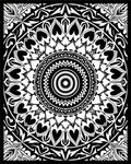 Intricate Black White Mandala Pattern Rug
