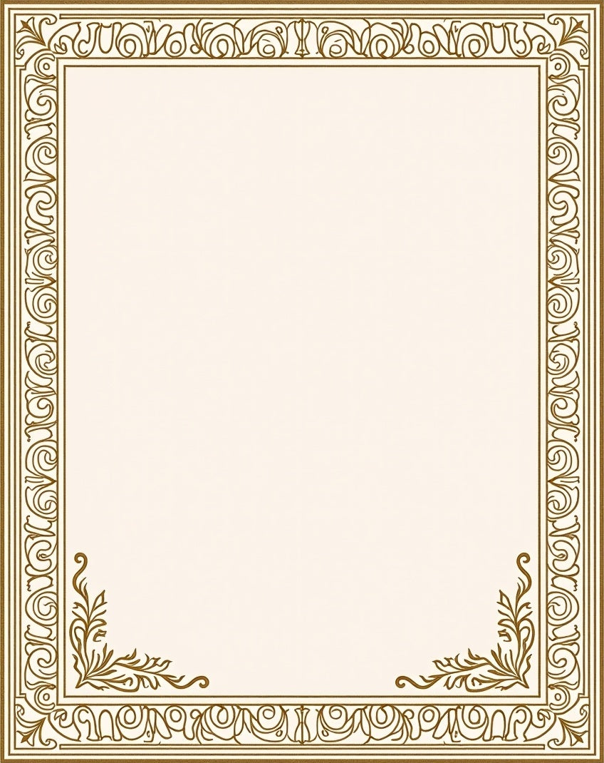 Ornate Scroll Leaf Border Rug