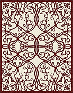 Elaborate Scrollwork Floral Lace Design Rug