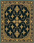 Golden Floral Medallion Pattern Rug