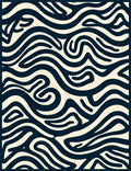 Rivulet Dark Wave Abstract Pattern Rug