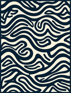 Rivulet Dark Wave Abstract Pattern Rug