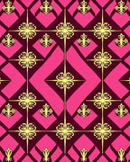 Ornate Floral Diamond Pattern Rug