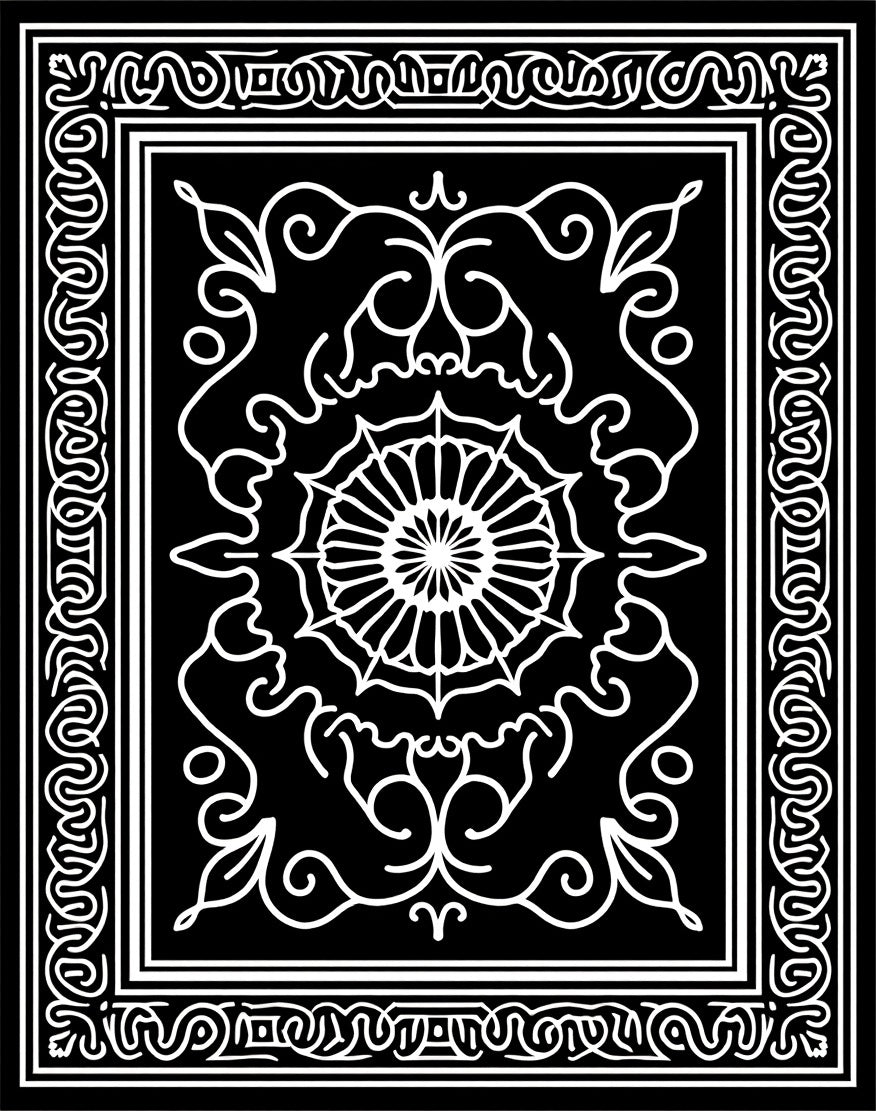 Floral Scrollwork With Central Medallion Design Rug