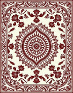 Traditional Floral And Mandala Pattern Rug
