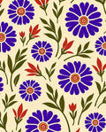 Bold Floral Pattern With Purple Red Blooms Rug