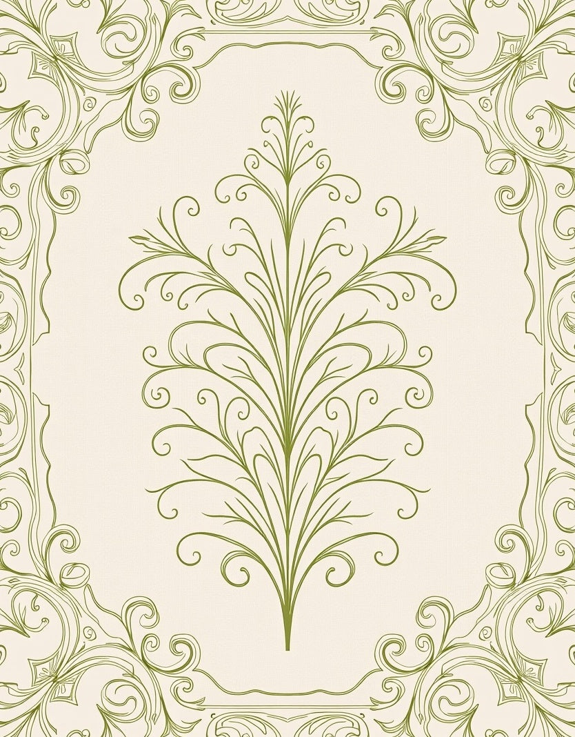 Classic Floral Scrollwork Design Rug