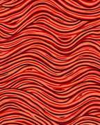 Bold Red Wavy Stripes Rug