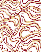 Rich Red Gold Swirl Pattern Rug