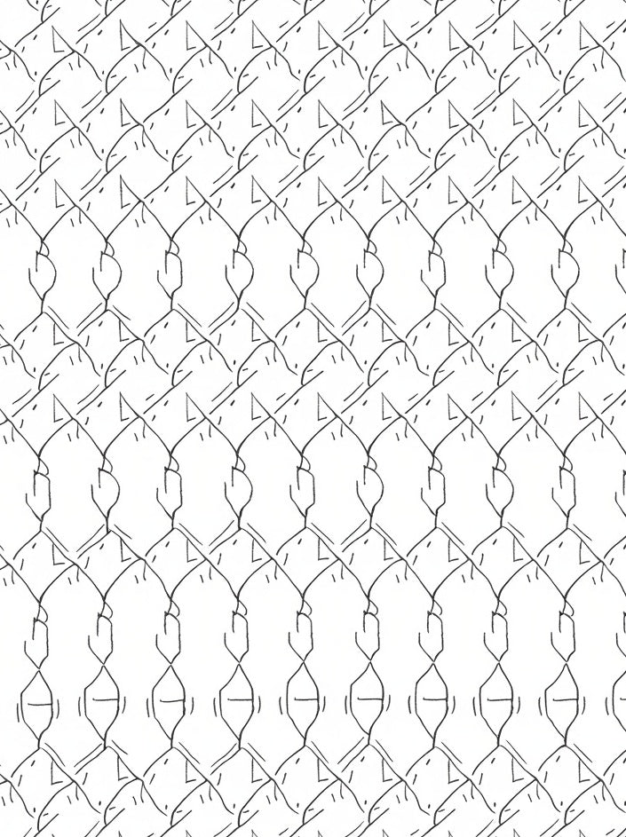 Minimalist Black White Linked Arches Rug