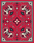 Red Floral Vine Intricate Pattern Rug