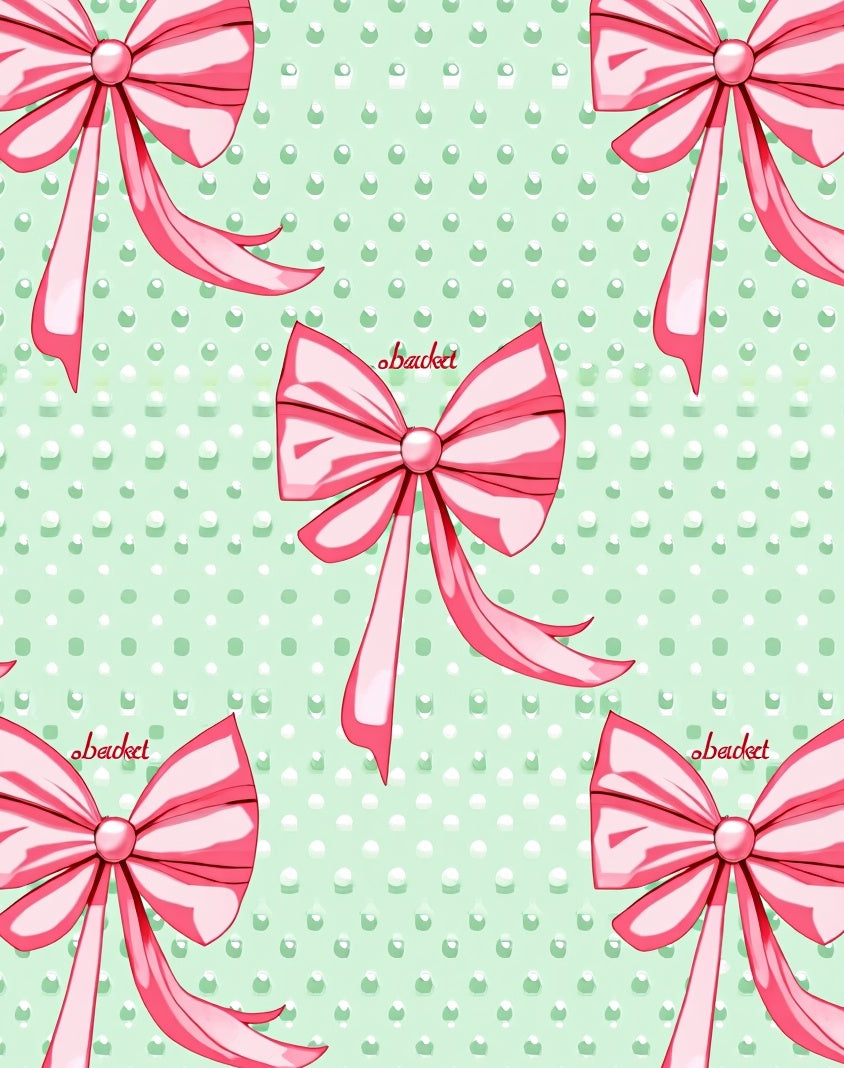 Pink Bows On Polka Dot Style Rug