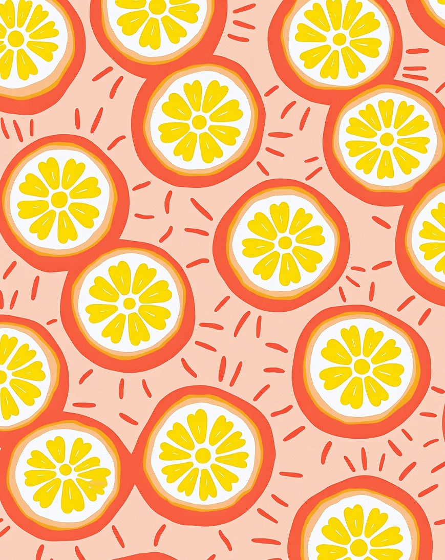 Fresh Citrus Slice Pattern Rug