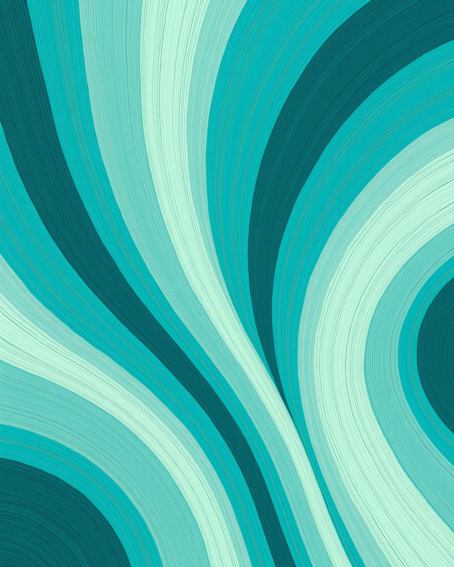 Flowing Aqua Stripe Pattern Rug