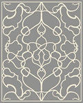 Elegant Off White Scrollwork Pattern Rug