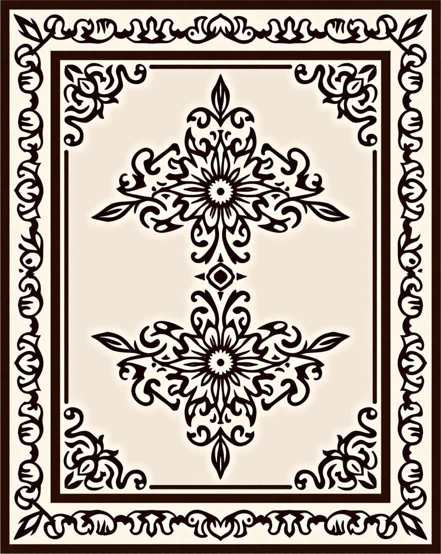 Elegant Scrollwork And Floral Motif Rug