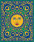 Vibrant Sun And Stars Medallion Design Rug