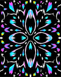 Symmetrical Neon Crystal Pattern Rug