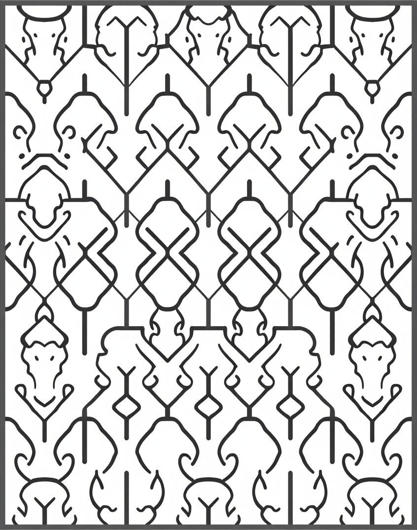 Abstract Black White Line Pattern Rug