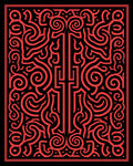Bold Red Swirl Graphic Design Rug