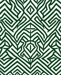 Emerald Green Abstract Geometric Maze Rug