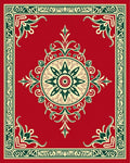 Red Floral Mandala Border Design Rug
