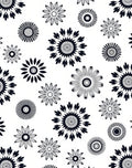 Floral Sunburst Tattoo Style Design Rug