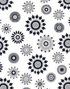 Floral Sunburst Tattoo Style Design Rug