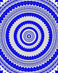 Blue Radial Geometric Pattern Rug