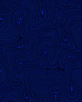 Deep Blue Abstract Swirl Pattern Rug
