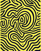 Vibrant Yellow Swirl Pattern Rug