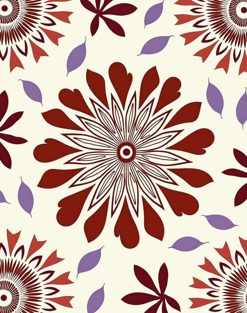 Floral Medallion Patterned Design Rug