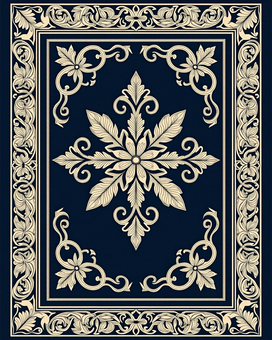 Antique Floral Classic Border Rug
