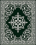Ornate Floral Scrollwork Pattern Rug