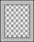 Intricate Black White Swirl Motif Rug